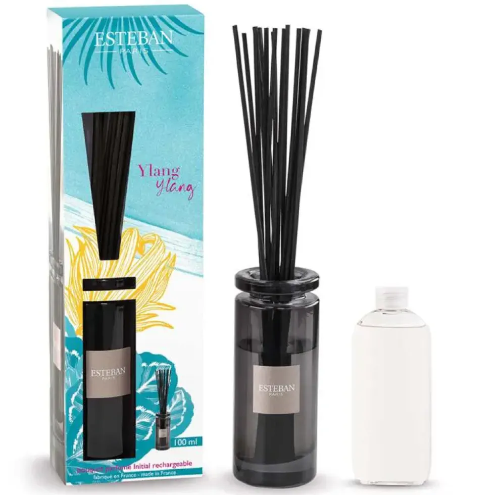 Bouquet parfumé initial + recharge senteur ylang ylang Esteban - 100 ml