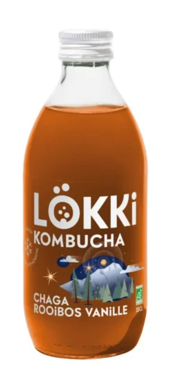 Bouteille de Kombucha Chaga rooibos vanille édition limitée Lökki - 33 cl