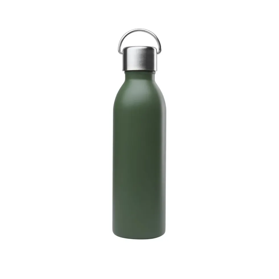 Bouteille isotherme en inox recyclé Qwetch Active Matt kaki - 600 ml