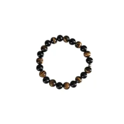 Bracelet mix oeil tigre et onyx 8mm