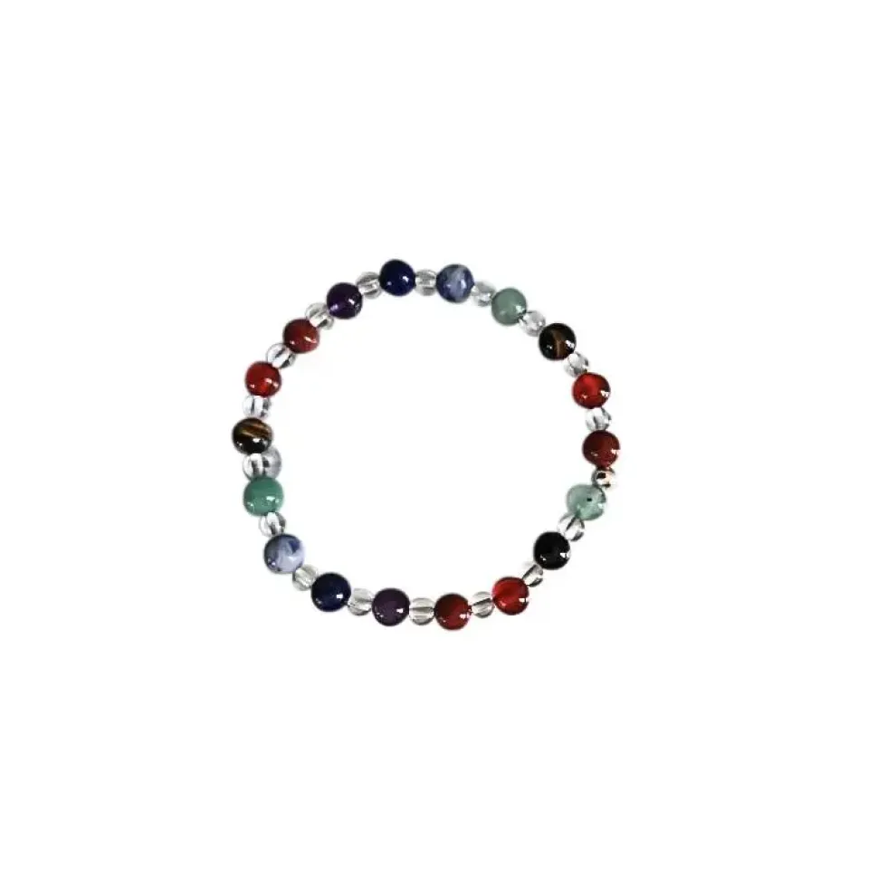 Bracelet sept chakras cristal 6mm