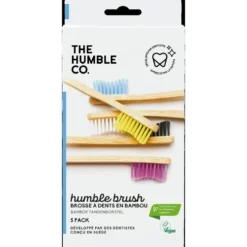 Brosse à dents en Bambou Soft The Humble Co. - Pack famille de 5 couleurs