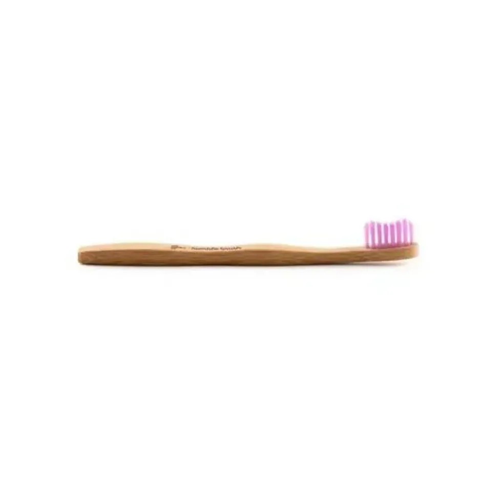 Brosse à dents pour enfant en bambou coloris rose