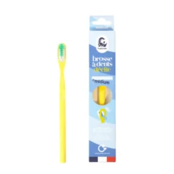 Brosse à dents rechargeable médium coloris jaune mimosa Lamazuna