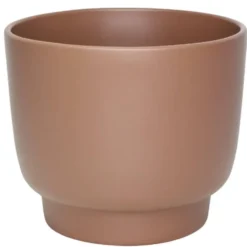 Cache pot calm coloris marron en céramique - Ø 12,3/11,5 x 9,5 cm