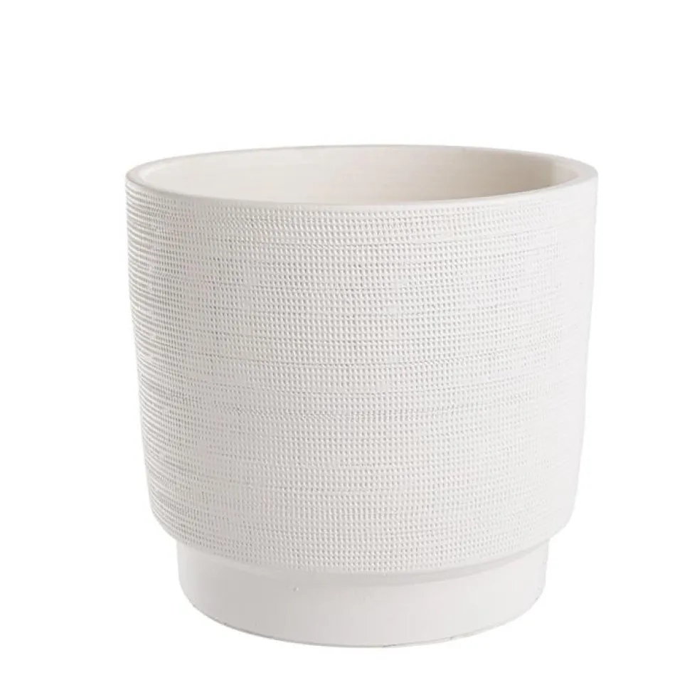 Cache-pot coloris blanc Madeira - 28 x 26 cm