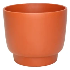 Cache-pot en céramique coloris cayenne mat Calm - Ø 15,2/14,2 x H 13,3 cm