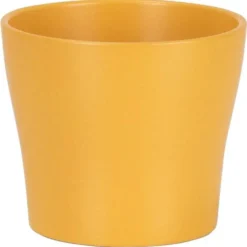 Cache-pot en céramique jaune Scheurich 808 Curcuma - Ø 15 cm