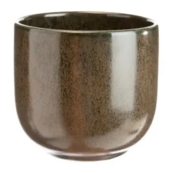 Cache-pot en céramique marron Basalt - Ø 12,5 x H 9 cm