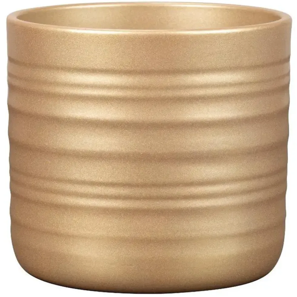 Cache-pot en céramique or Scheurich 850 Royal Gold - Ø 12 x H 11,1 cm