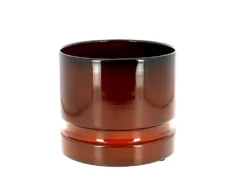 Cache-pot en zinc coloris bronze Woodlog petit modèle - Ø 21 x H 18 cm