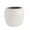 Cache-pot Linea coloris blanc en céramique - 17 x 17 x 15,5 cm