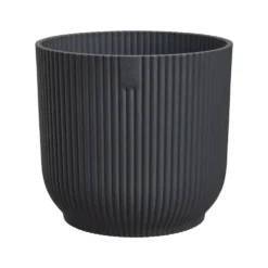Cache-pot vibes fold coloris noir en plastique recyclé Elho - Ø 14 cm