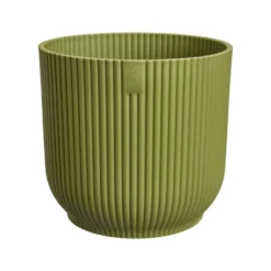 Cache-pot vibes fold coloris vert en plastique recyclé Elho - Ø 16 cm