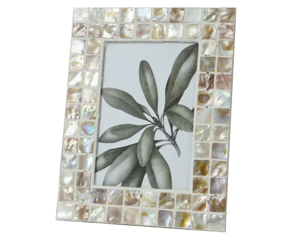 Cadre photo en capiz blanc - 16,5 x 21,5 cm