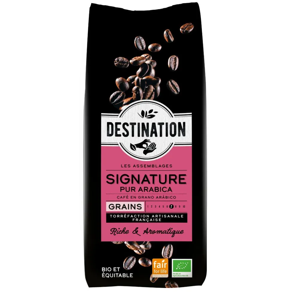 Café bio en grains équitable Destination Signature - 1 kg