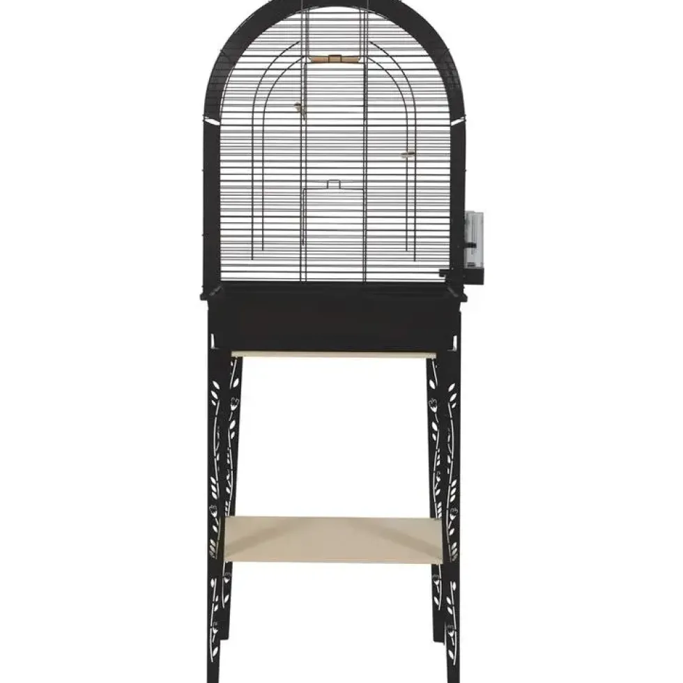 Cage avec meuble pour les oiseaux exotiques ou les canaris coloris noir Zolux Chic Patio – 53 x 33 x 144 cm (cage + pieds)