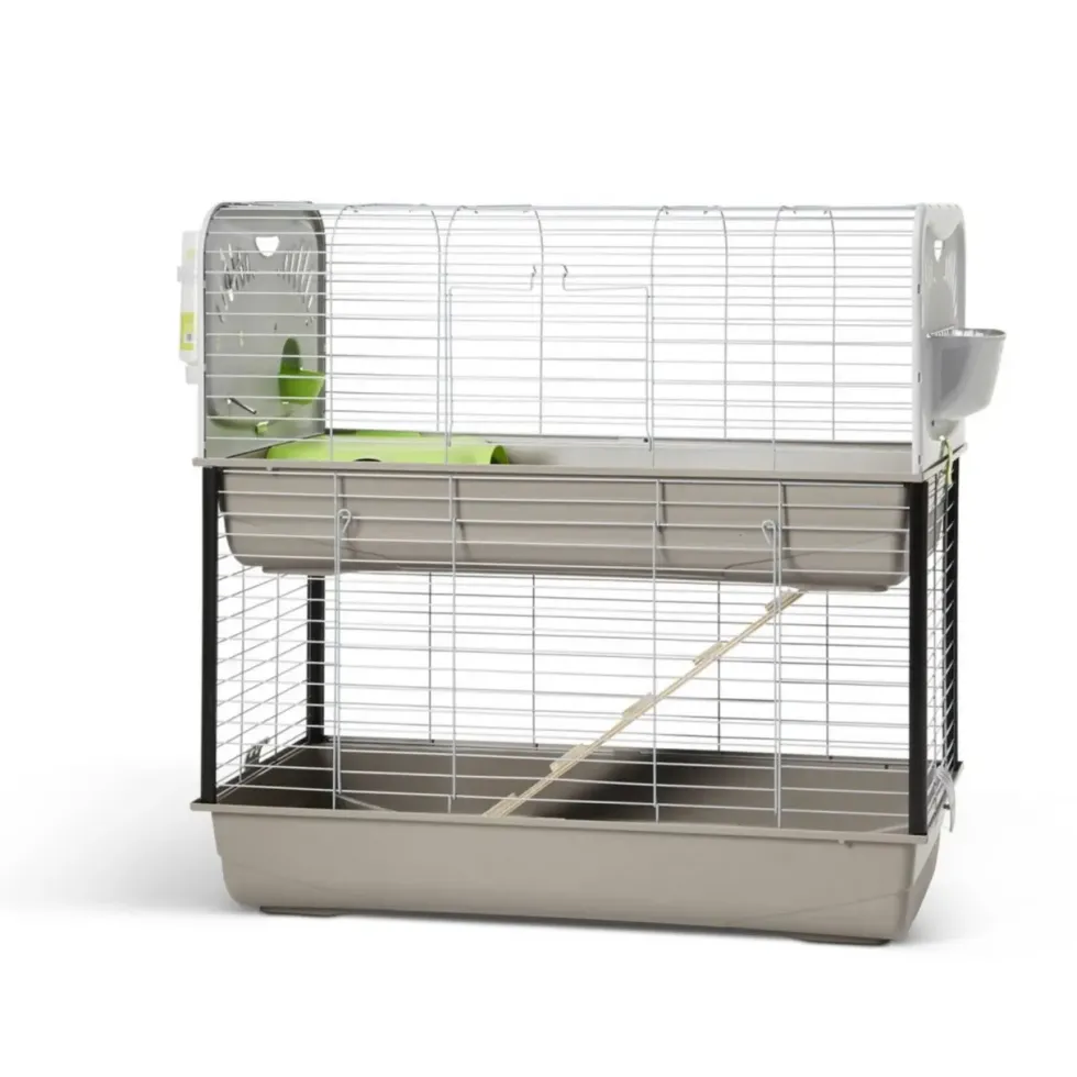 Cage pour lapin ou cobaye Caesar 3 double argent/vert