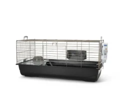 Cage pour lapin ou cochon d'Inde coloris gris foncé Nero 3 Deluxe Happy Planet - 100 x 50 x 45 cm