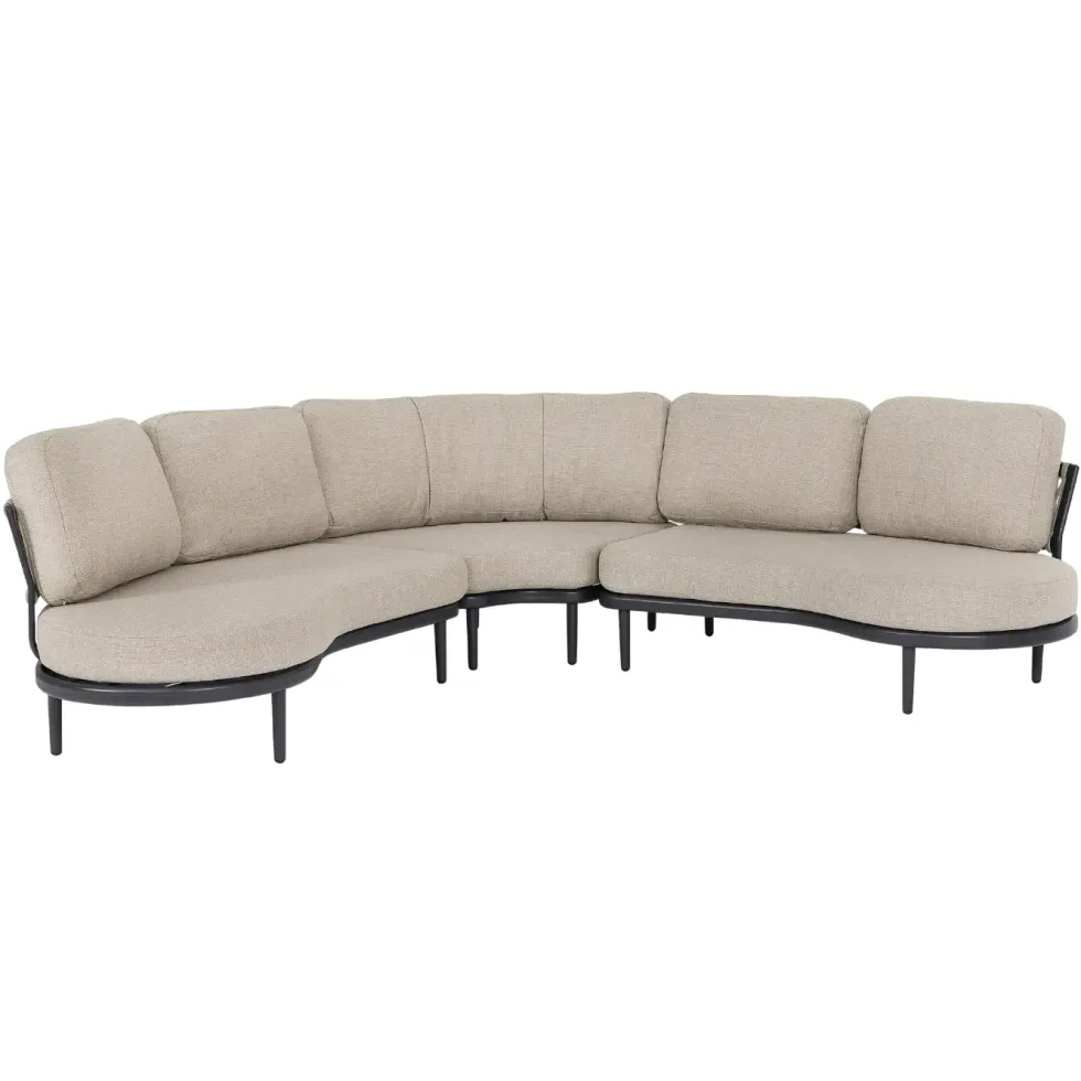 Canapé d’angle beige en aluminium anthracite Bizzotto Helios - 151 x 103 x 82 cm
