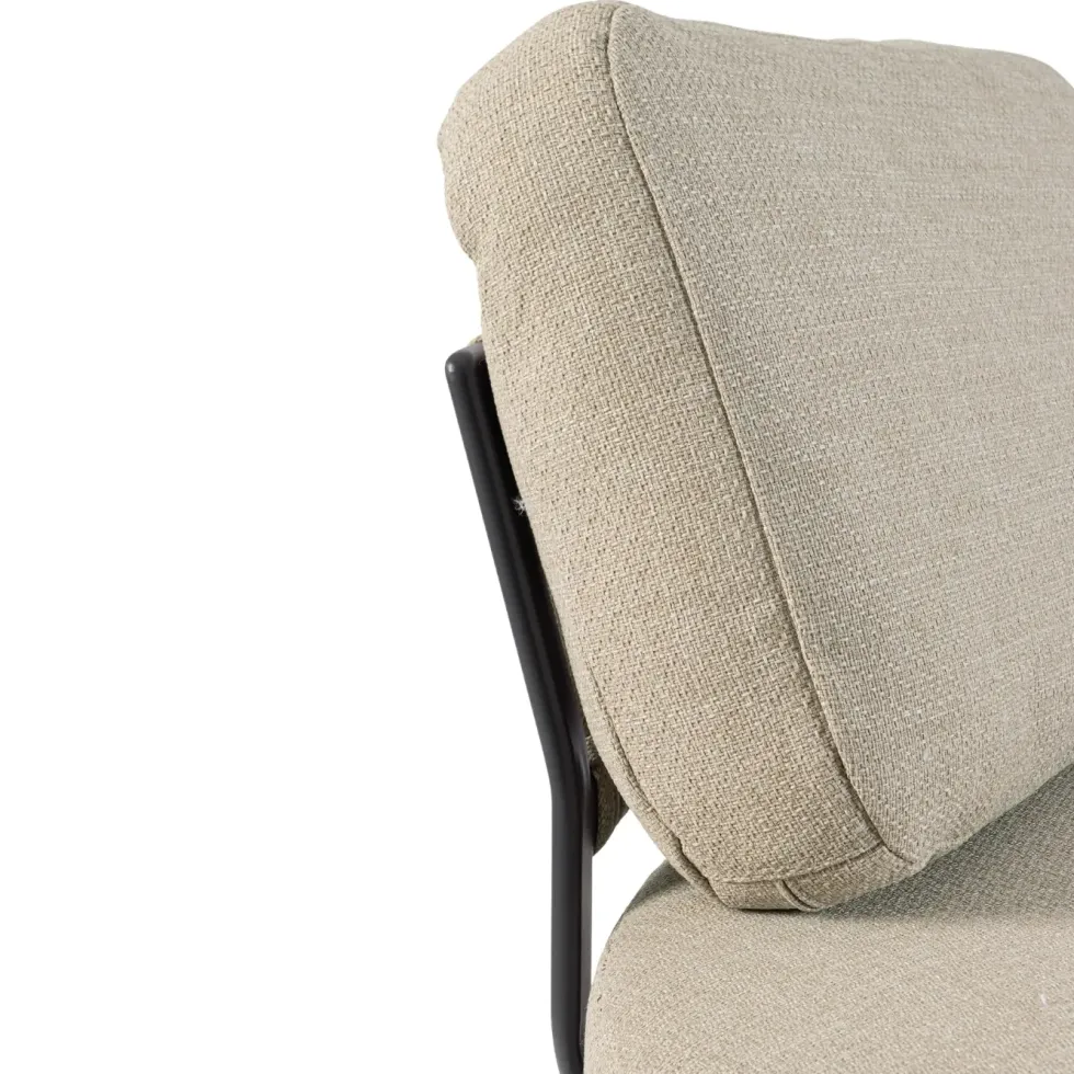 Canapé d’angle beige en aluminium anthracite Bizzotto Helios - 151 x 103 x 82 cm