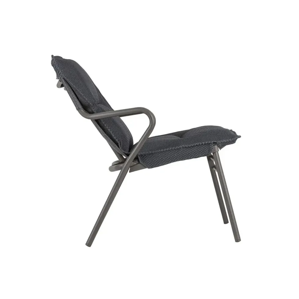 Canapé d'extérieur en aluminium coloris anthracite Vence Batyline Lafuma - 123 x 69 x 70 cm