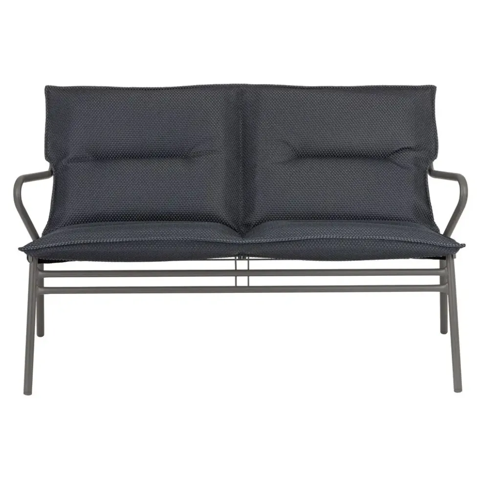 Canapé d'extérieur en aluminium coloris anthracite Vence Batyline Lafuma - 123 x 69 x 70 cm
