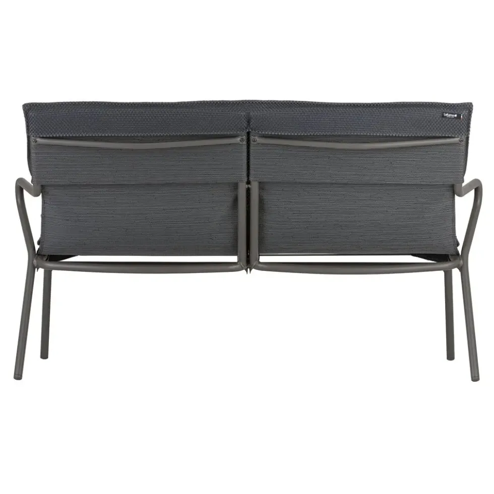 Canapé d'extérieur en aluminium coloris anthracite Vence Batyline Lafuma - 123 x 69 x 70 cm