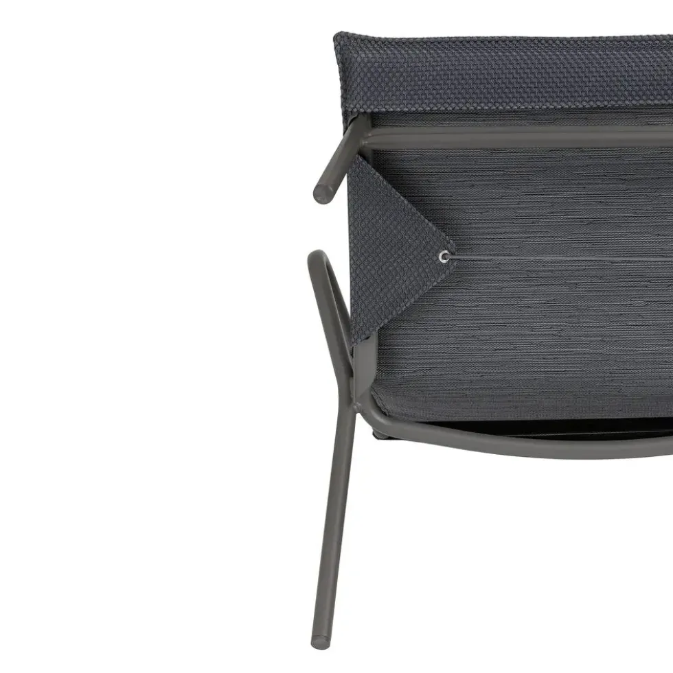 Canapé d'extérieur en aluminium coloris anthracite Vence Batyline Lafuma - 123 x 69 x 70 cm