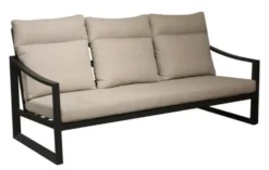 Canapé 3 places en aluminium couleur graphite/beige PROLOISIRS Prado