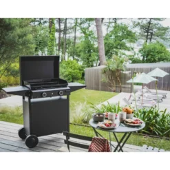 Capot pour barbecue Origin 60 coloris noir en acier Forge Adour Origin - 63,2 x 48,5 x 11,9 cm