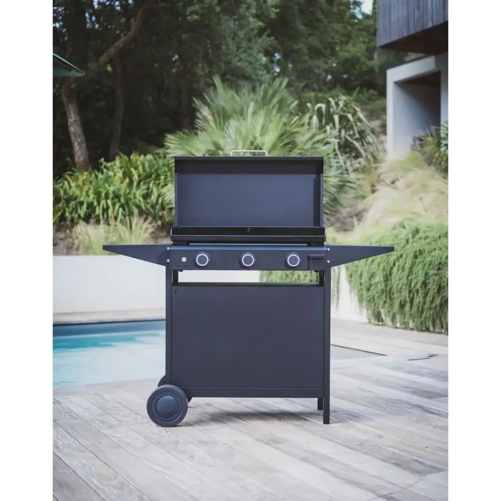 Capot pour barbecue Origin 75 coloris noir en acier Adour Origin - 78,2 x 48,5 x 11,9 cm