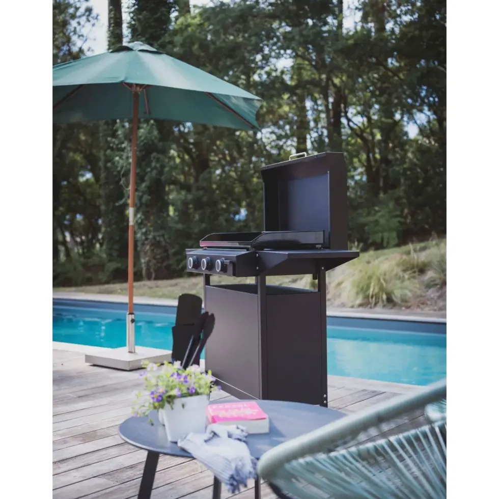 Capot pour barbecue Origin 75 coloris noir en acier Adour Origin - 78,2 x 48,5 x 11,9 cm