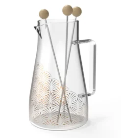 Carafe à sangria et vin chaud en verre transparent à motifs multicolores - Ø 18 x H 25 cm