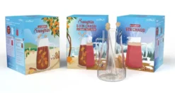 Carafe à sangria et vin chaud en verre transparent à motifs multicolores - Ø 18 x H 25 cm