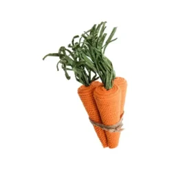 Carottes décoratives en jute orange x3 - 15 x 3 x 3 cm