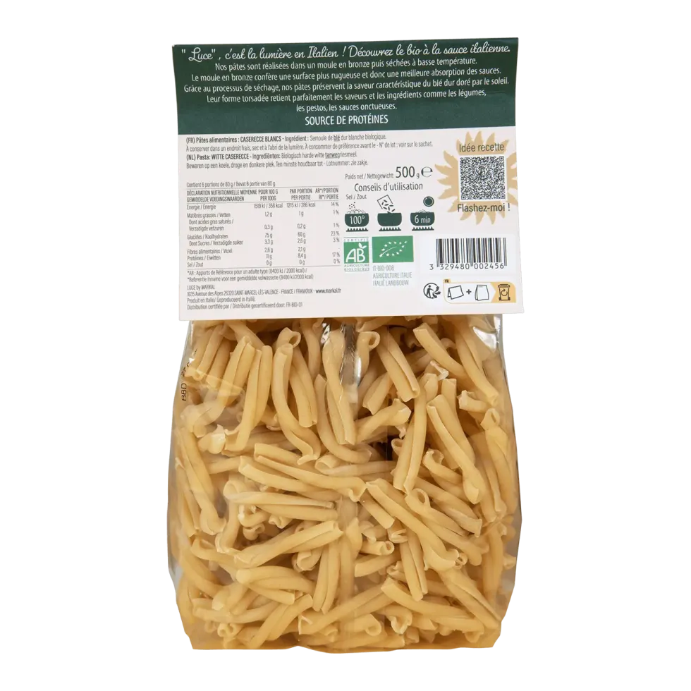 Caserecce blancs bio Luce - 500 g