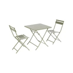 Chaise de jardin pliante Clivia coloris vert amande en acier - 50,5 x 42,8 x 84 cm