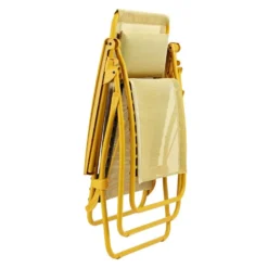 Chaise longue pliante Relax R CLIP colorblock Lafuma Batyline® coloris jaune en métal - 68 x 88 x 115 cm
