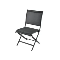 Chaise pliante grise en aluminium Proloisirs Elégance