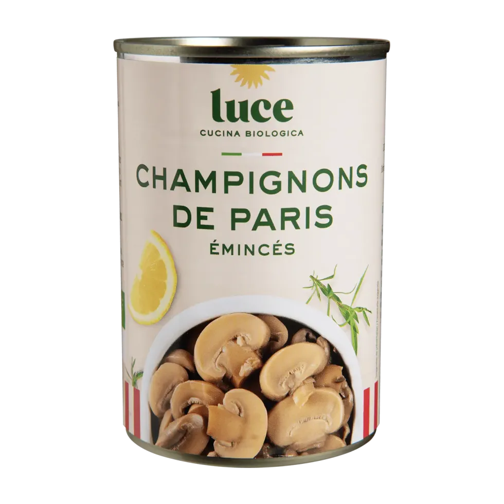 Champignons de Paris émincés bio Luce - 400 g
