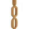 Chandelier flambeau 2 cercles en bois et métal coloris naturel - 9,5 x 6 x 27,5 cm