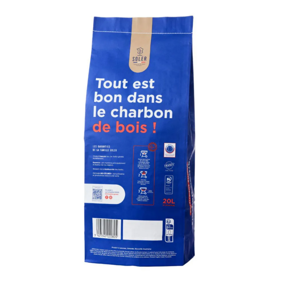 Charbon de bois pour barbecue - 20 L