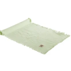 Chemin de table Lenea coloris vert en coton - 140 x 40 cm