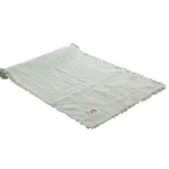 Chemin de table Lenea coloris vert en coton - 140 x 40 cm