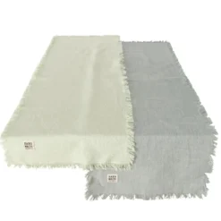Chemin de table Lenea coloris vert en coton - 140 x 40 cm