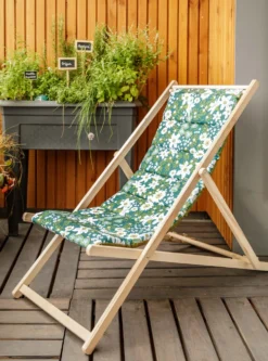 Chilienne matelassée Elégantes coloris vert en coton - 127 x 56 x 3,5 cm