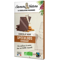 Chocolat noir au spéculoos croquant bio Saveurs & Nature - 80 g