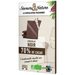 Chocolat noir 70% bio Saveurs et Nature - 80 g