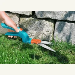 Cisaille à gazon en acier trempé galvanisé bleu et gris foncé